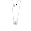 14K Round Brilliant Cut Lab Diamond Halo Setting White Gold Necklace