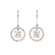 14K White Gold Earrings with Round Cut Lab Diamonds and Hook Closure