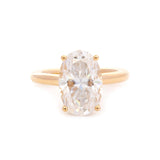 14K Yellow Gold 3ct Oval Cut Lab Diamond Hidden Halo Bridal Set Rings