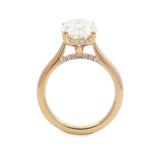 14K Yellow Gold 3ct Oval Cut Lab Diamond Hidden Halo Bridal Set Rings
