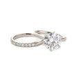14K Yellow Gold 3ct Round Lab Diamond 6 Prongs Floral Setting Bridal Ring Set Platinum