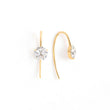 14K Yellow Gold Old European Cut Diamond Hook Earrings