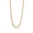 14K Yellow Gold Round Brilliant Cut Lab Diamond Bezel Setting Tennis Chain Necklace