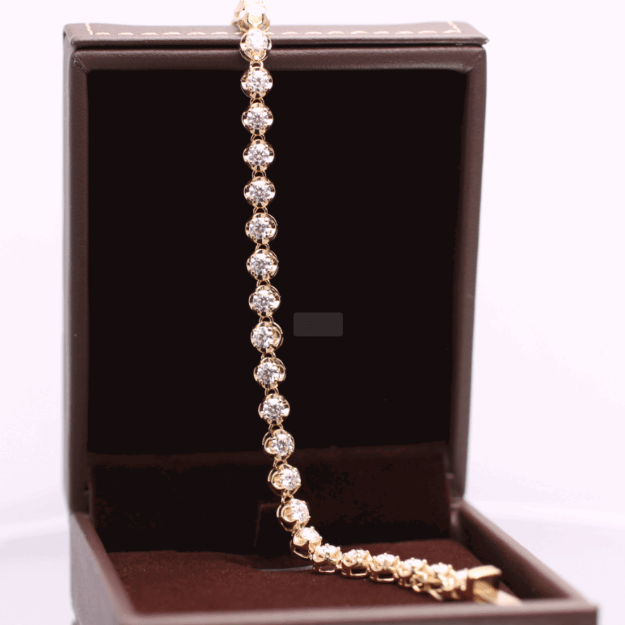 14K White Gold Round Lab Diamond Crown Setting Lab Diamond Tennis Bracelet