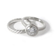 14k Yellow Gold Round Lab Diamond Bezel Matte Bridal Set Rings Platinum