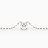 18K White Gold 1ct Round Lab Diamond Double Prong Basket Setting Necklace