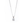 18K White Gold Round Brilliant Cut Lab Diamond Four Claw Prongs Basket Setting Pendant Necklace