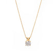 18K Yellow Gold 1.5ct Round Lab Diamond Round Prong Basket Setting Necklace