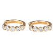 18K Yellow Gold Round Lab Diamond Five-stone Bezel Huggie Earrings