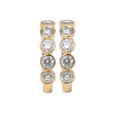 18K Yellow Gold Round Lab Diamond Five-stone Bezel Huggie Earrings