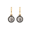 18K Yellow and White Gold with Black Rhodium Plated 2 ct tw Round Cut Diamond Bezel Hoop Earrings