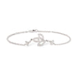 14K White Gold Round Lab Diamond Cluster Chain Bracelet