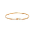 14K Yellow Gold Round Lab Diamond Bezel Setting Tennis Bracelet