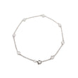 14K White Gold Round Lab Diamond Bezel Station Bracelet