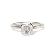 14k Yellow Gold 1ct Asscher Cut Lab Diamond Bezel Ring