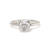 14k Yellow Gold 1ct Asscher Cut Lab Diamond Bezel Ring