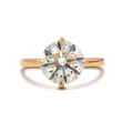 14K Yellow Gold 3ct Round Cut Diamond 4 Claw Prong Setting Solitaire Engagement Ring
