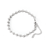 14K White Gold Round Lab Dimaond Cluster Bracelet