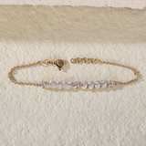 18K Yellow Gold Two-Shape Lab Diamond Bracelet – Round & Pear Cuts