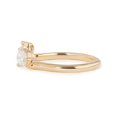 14K Yellow Gold 7ct Emerald Cut Colombian Lab Emerald Half Bezel Setting Ring with A Ring Enhancer in Bridal Ring Set Design