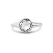 14K White Gold 1.5ct Rose Cut Lab Diamond Bezel Ring with Tapered Band