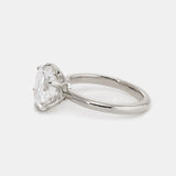 14K Yellow Gold 3ct Old Mine Cut Cushion Diamond Hidden Basket Ring with 6 Prongs Floral Vintage Solitaire Design 14K White Gold