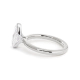 14K Yellow and White Gold 2ct Pear Cut Lab Diamond Half Bezel Solitaire Ring