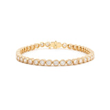 14K Yellow Gold Round Lab Diamond Millegrain Bezel Setting Tennis Bracelet