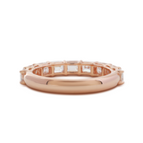 14K Rose Gold 4*3mm Emerald Cut Lab Diamond East-West Orientation Half Eternity Ring