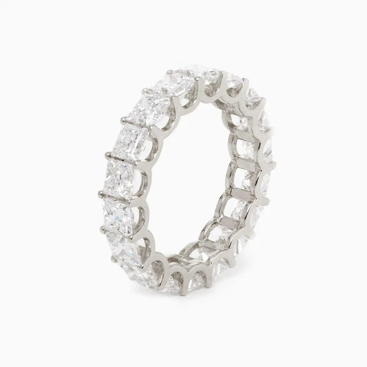 18K Yellow Gold Princess Cut Lab Diamond Eternity Band Platinum 3.5*3.5mm Princess Cut DEF VVS-VS