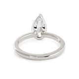 14K Yellow and White Gold 2ct Pear Cut Lab Diamond Half Bezel Solitaire Ring