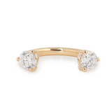 14K Yellow Gold 7ct Emerald Cut Colombian Lab Emerald Half Bezel Setting Ring with A Ring Enhancer in Bridal Ring Set Design
