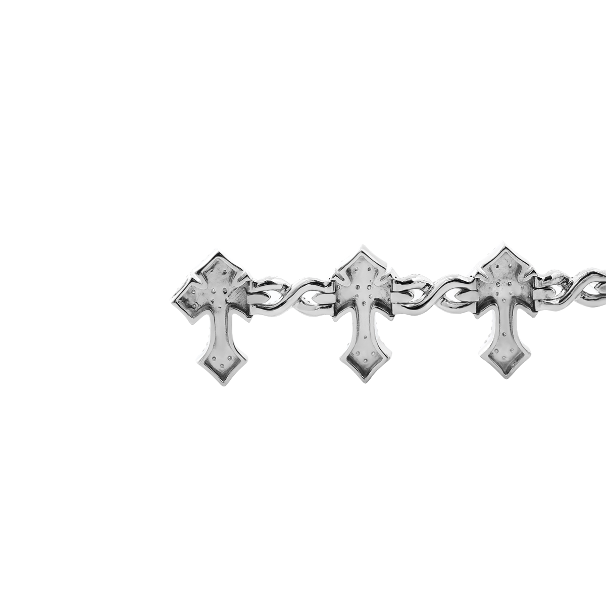 14K White Gold Knight' s Faith Pavé Lab Diamond Bracelet