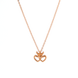 14K Rose Gold Toi et Moi Heart Shape and Crown Pendant Necklace