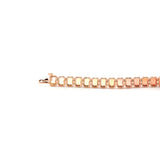 18K Rose Gold Emerald Cut Rainbow Color Lab Sapphie Bezel Setting Tennis Bracelet
