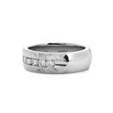Platinum Round Lab Diamond Half Eternity Channel Setting Florentine Finish Wedding Men's Ring