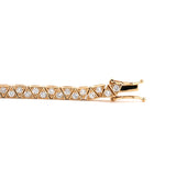 14K Yellow Gold Round Lab Dimaond Triangle Bracelet