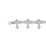 14K White Gold Knight' s Faith Pavé Lab Diamond Bracelet