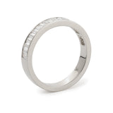 14K Yellow Gold Baguette Cut Lab Diamond Channel Setting Half Eternity Ring
