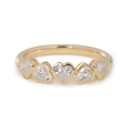 14K Yellow Gold Heart Shaped Lab Diamond Bezel Half Eternity Ring Everyday Essential