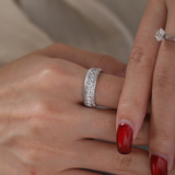Platinum Round Lab Diamond Half Eternity Channel Setting Florentine Finish Wedding Men's Ring