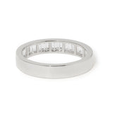 14K Yellow Gold Baguette Cut Lab Diamond Channel Setting Half Eternity Ring