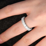 18K Yellow Gold Princess Cut Lab Diamond Eternity Band 18K White Gold 3.5*3.5mm Princess Cut DEF VVS-VS