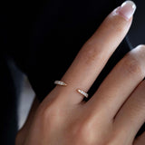 14K Yellow Gold Round Lab Diamond Half Eternity Open Ring