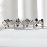 14K White Gold Knight' s Faith Pavé Lab Diamond Bracelet