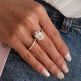 14K Yellow Gold Baguette Cut Lab Diamond 7 Stone Half Eternity Ring