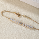 18K Yellow Gold Two-Shape Lab Diamond Bracelet – Round & Pear Cuts